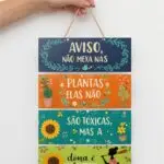 Placa 4 Partes - Não mexa nas plantas