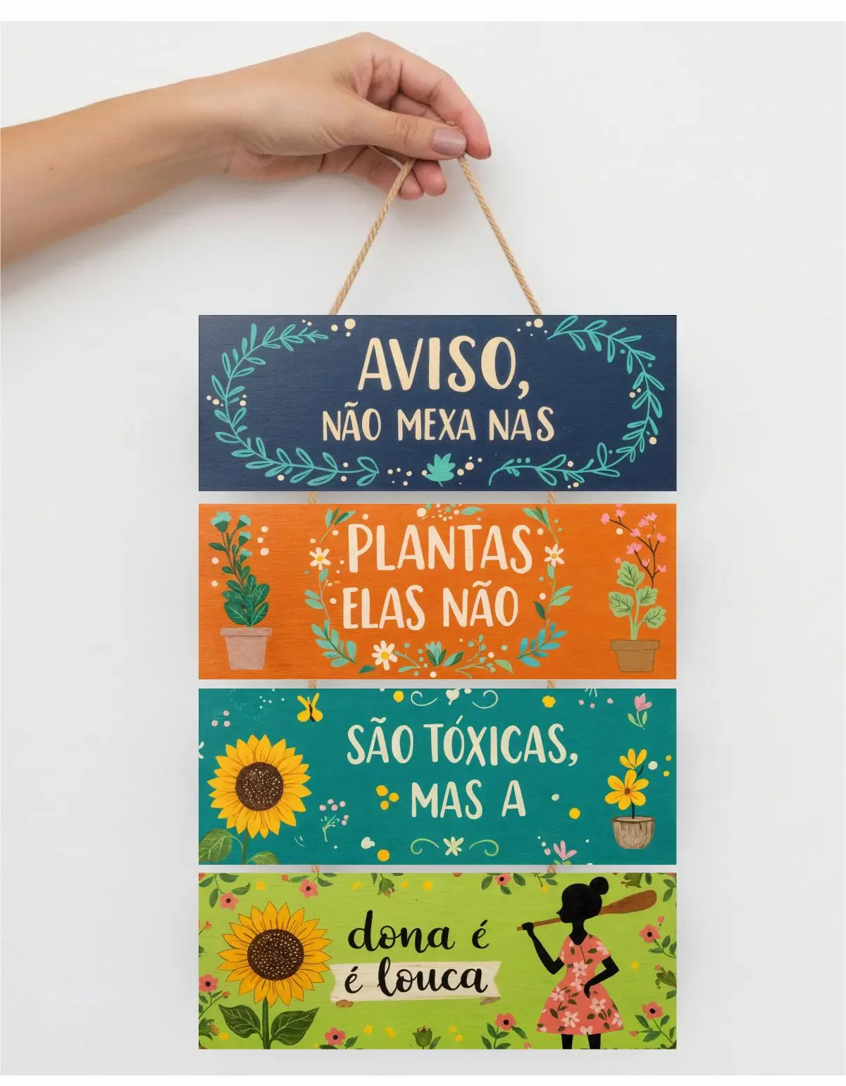 Placa 4 Partes - Não mexa nas plantas - Imagem 1