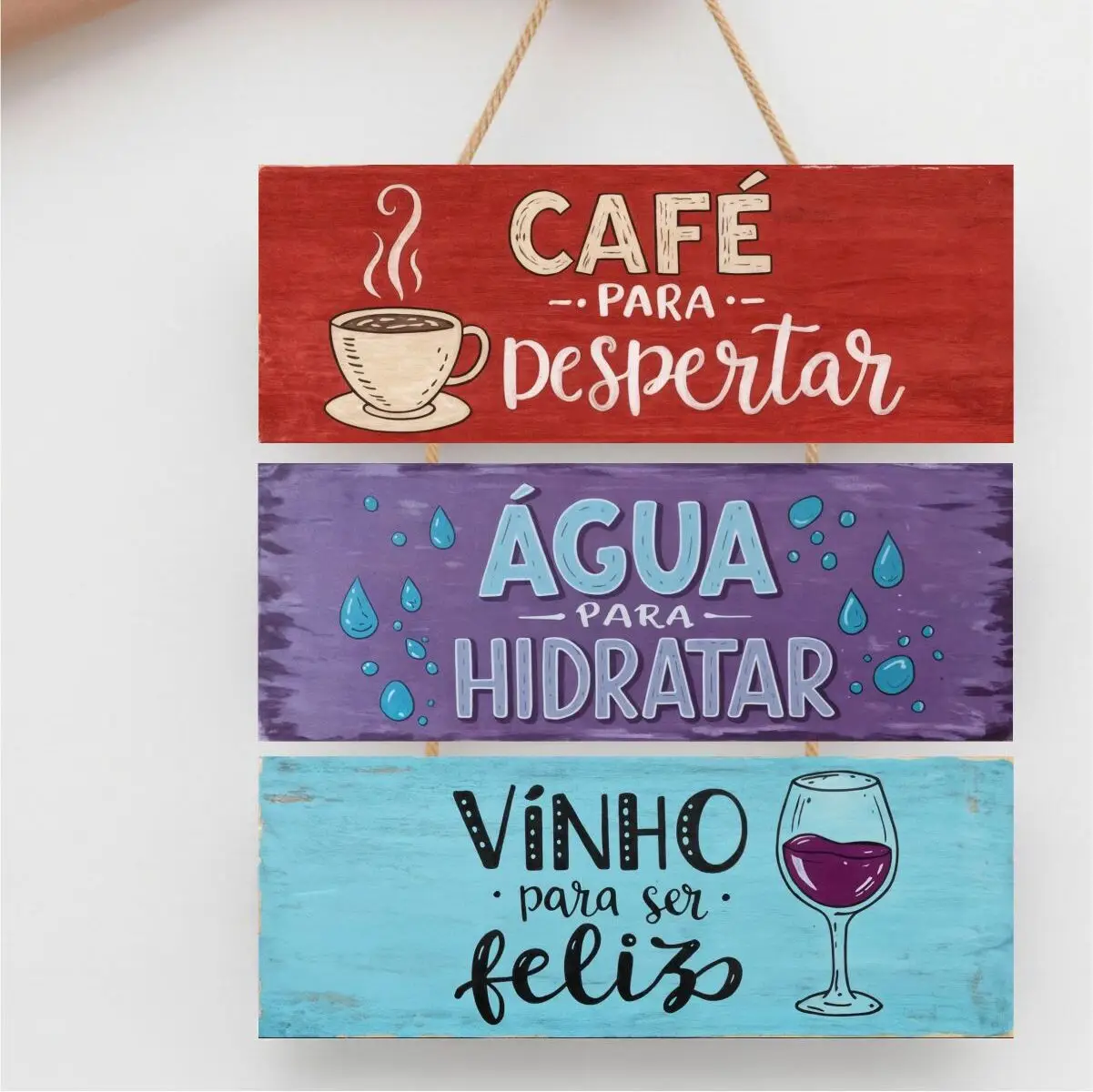 Placa 3 Partes - Café, Água e Vinho - Imagem 1