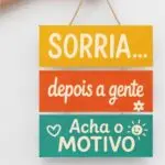 Placa 3 Partes - Sorria a gente acha o MOTIVO
