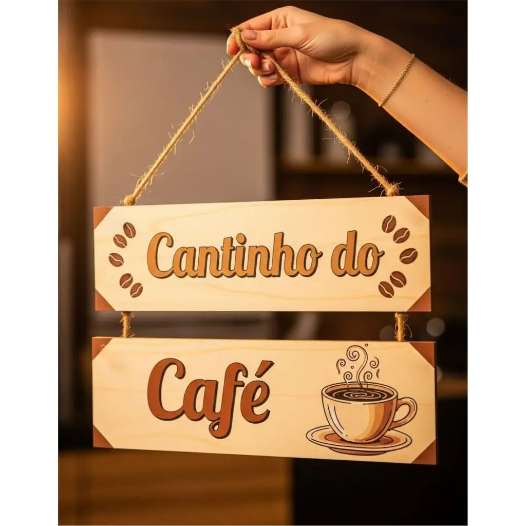Placa 2 Partes - Cantinho do Café - Imagem 1