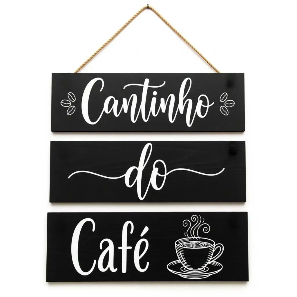 Placas 3 Partes - Cantinho do Café - Imagem 1