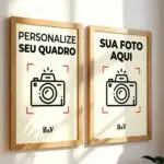 KIT 2 Quadros Personalizados Adesivo Moldura Clássica - Vertical