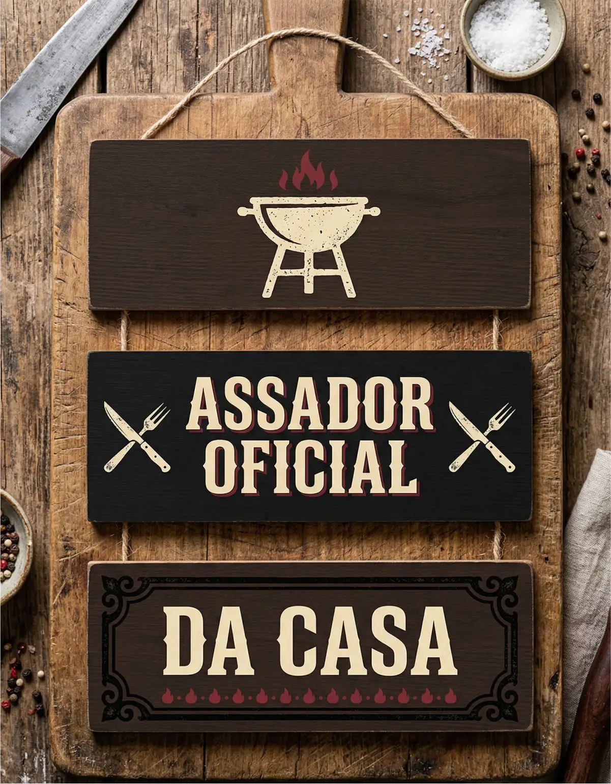 Placa 3 Partes - Assador Oficial - Imagem 1