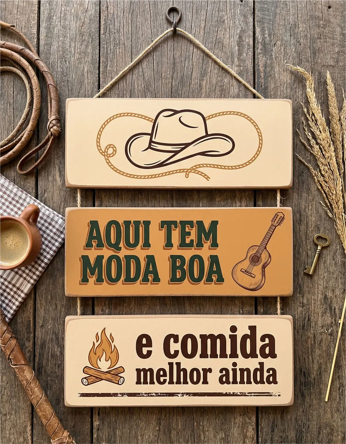 Placa 3 Partes - Aqui tem Moda Boa - Imagem 1