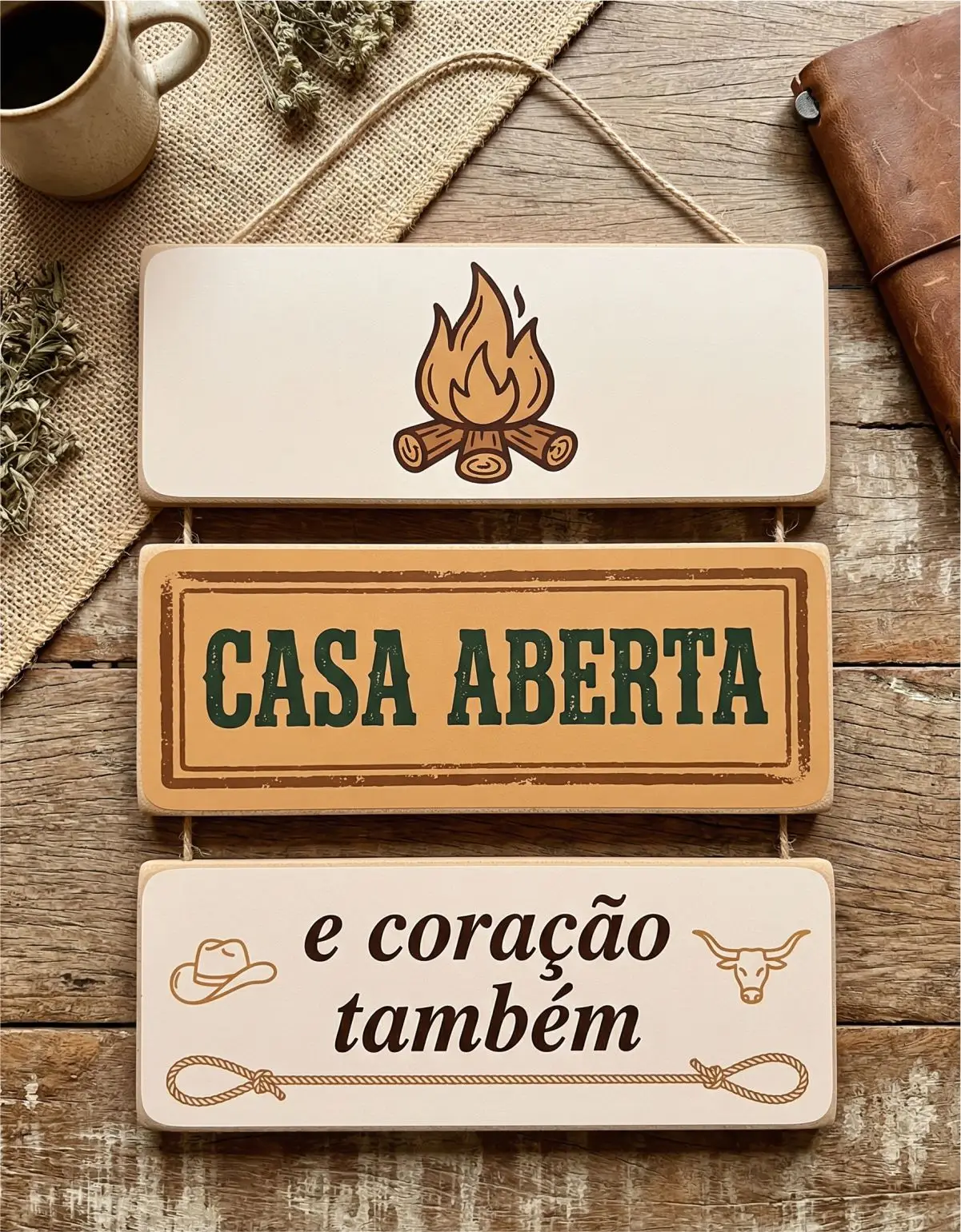 Placa 3 Partes - Casa Aberta - Imagem 1