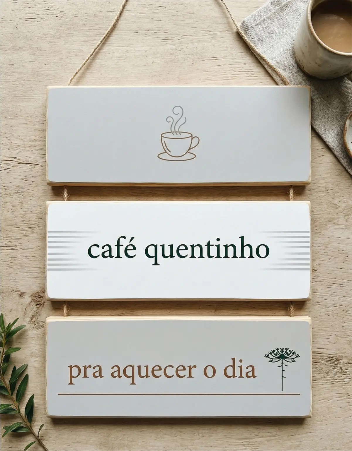 Placa 3 Partes - Café quentinho - Imagem 1