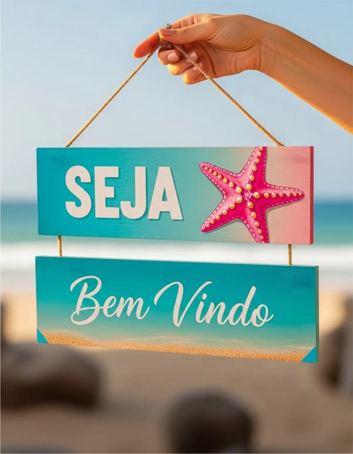 Placa 2 Partes - Seja Bem Vindo" - Imagem 1
