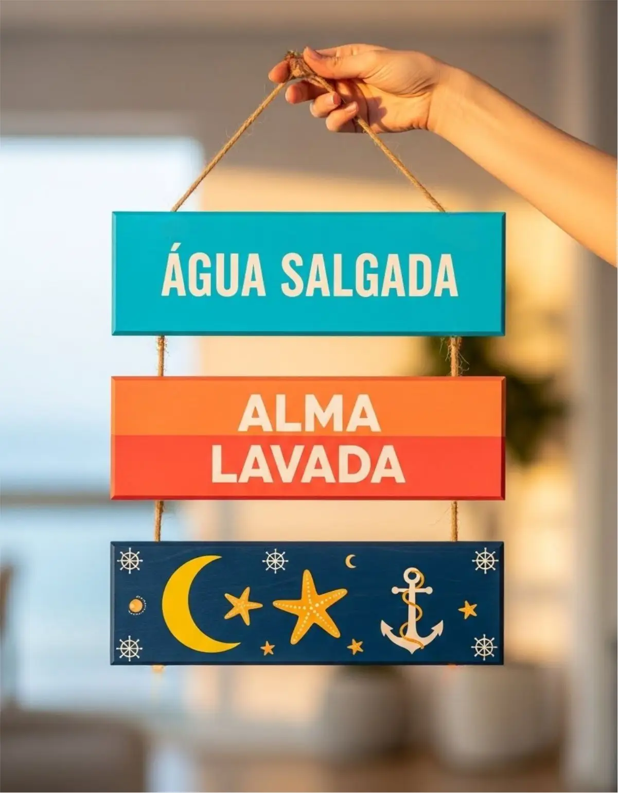 Placa 3 Partes - Água Salgada, Alma Lavada - Imagem 1