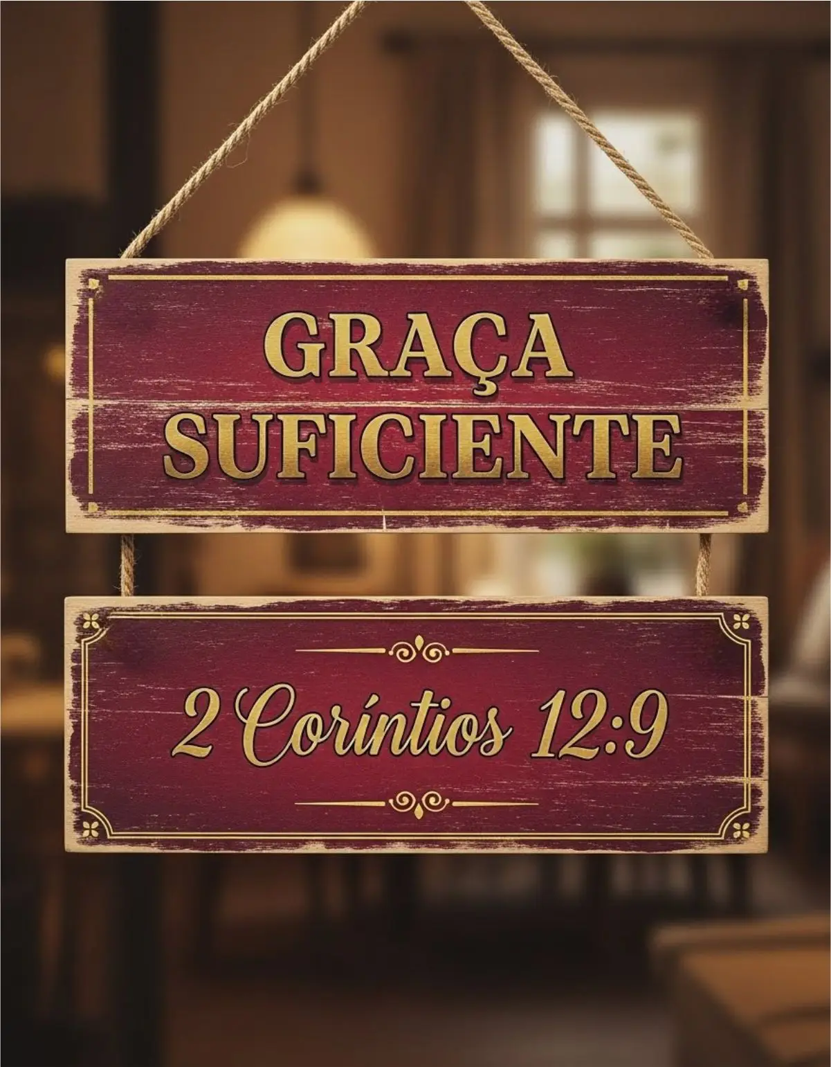PQ-JAN-012 Placa 2 Partes - 2 Corintios 12:9 - Imagem 1