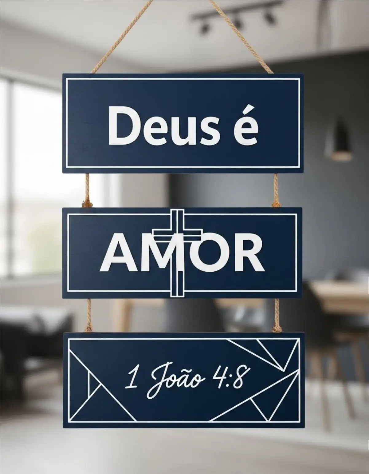 Placa 3 Partes - 1 João 4:8 - Imagem 1