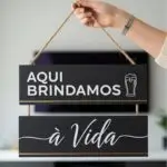 Placa 2 Partes - Aqui brindamos á Vida