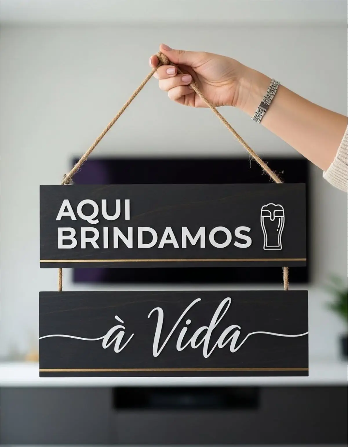Placa 2 Partes - Aqui brindamos á Vida - Imagem 1