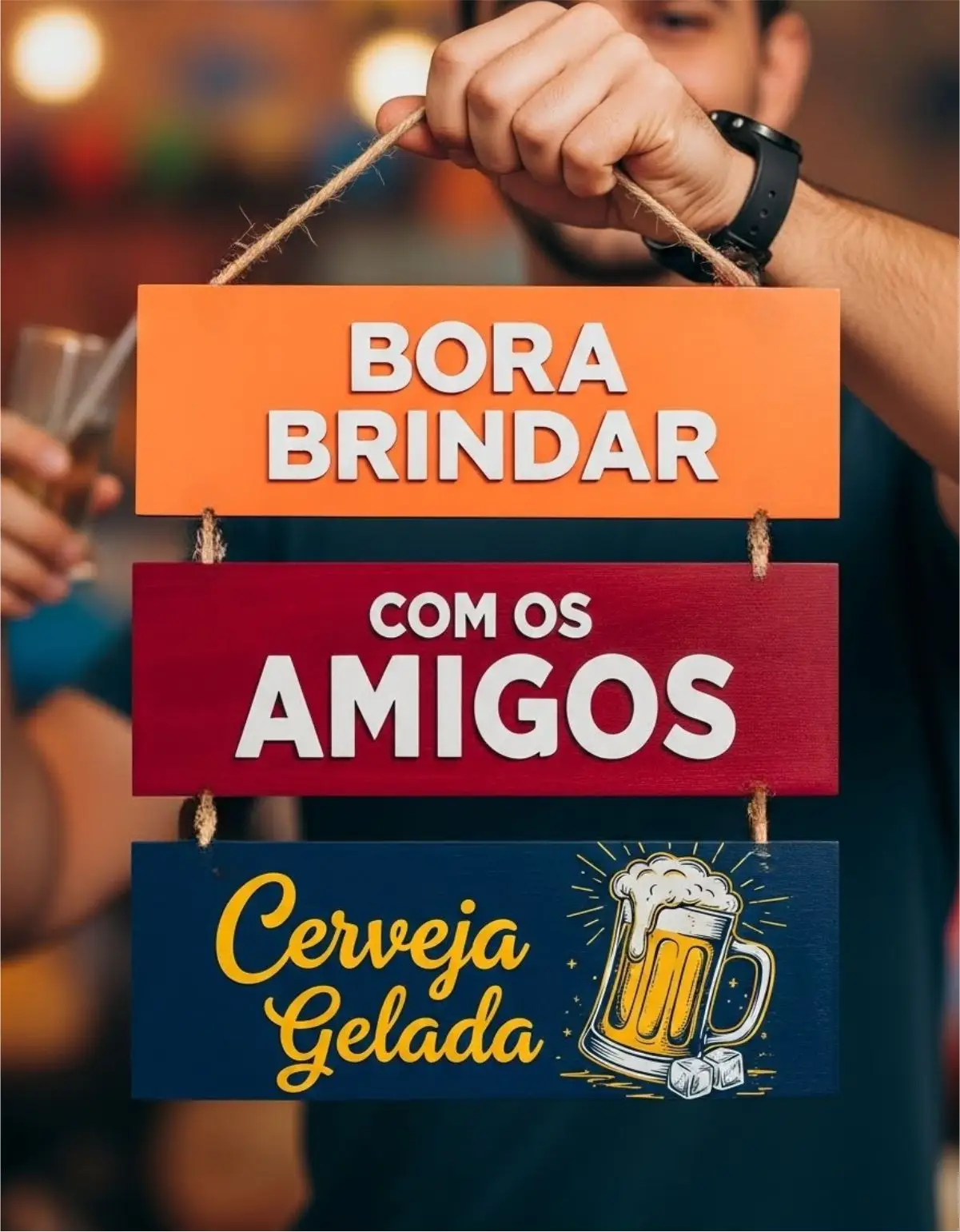 Placa 3 Partes - Bora Brindar - Imagem 1