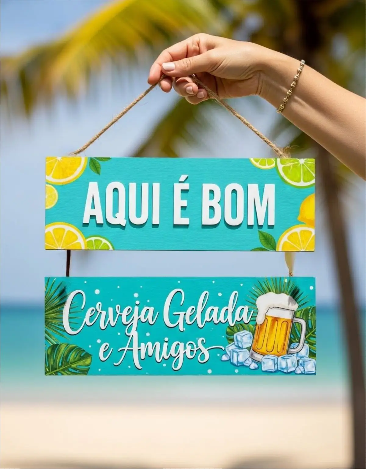 Placa 2 Partes - Aqui é Bom ! - Imagem 1