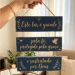 Placa 3 Partes - Este lar é guiado pela Fé