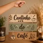 Placa 3 Partes - Cantinho Do Café - boho