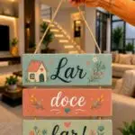 Placa 3 Partes - Lar doce Lar