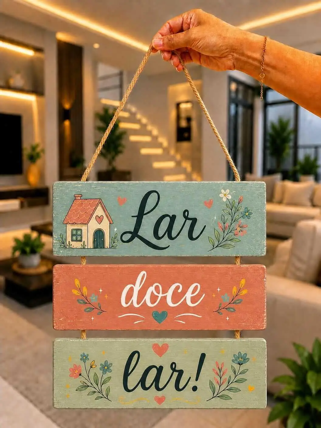 Placa 3 Partes - Lar doce Lar - Imagem 1