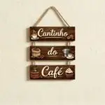 Placa 3 Partes - Cantinho do Café Wood