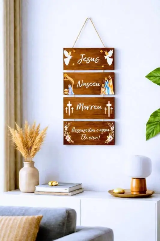 Placa 4 Partes - Jesus nasceu