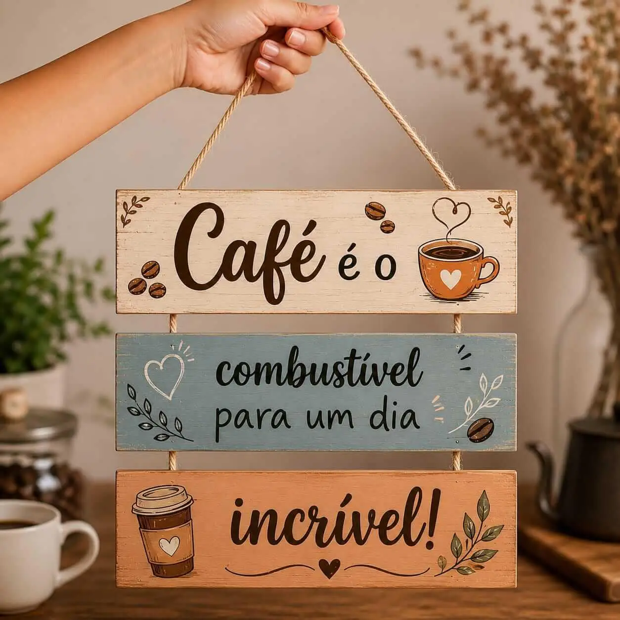 Placa 3 Partes - Um café Combustivel - Imagem 1