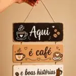 Placa 3 Partes - Aqui é Café