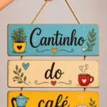 Placa 3 Partes - Cantinho do Café - Colorido 2