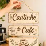 Placa 3 Partes - bege - Cantinho do Café