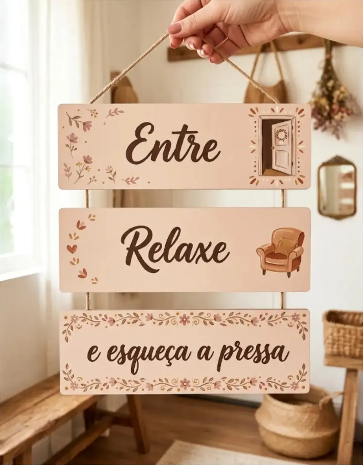 PL07 Placa 3 Partes - Entre Relaxe - Imagem 1