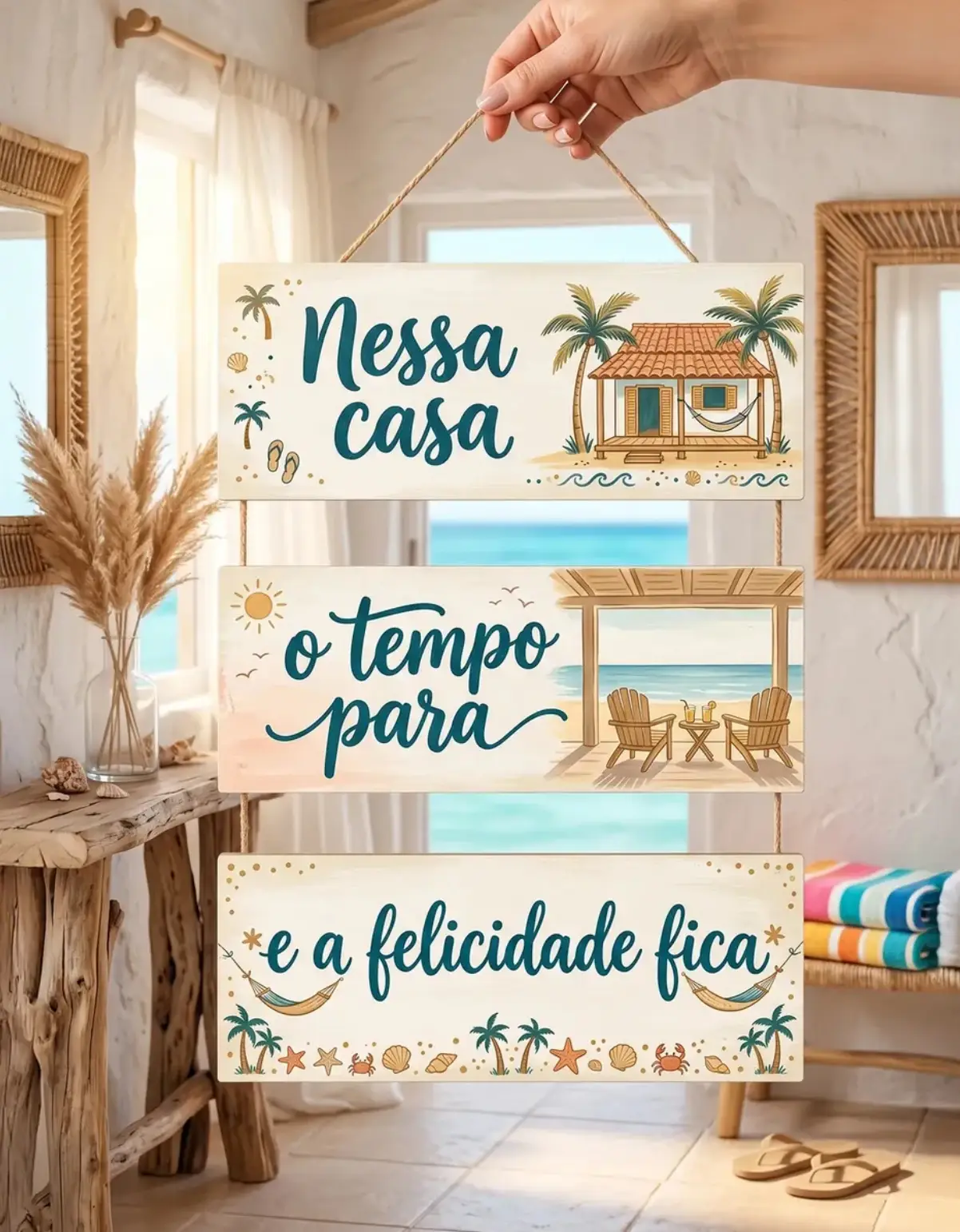 Placa 3 Partes - Nessa casa o tempo para - Imagem 1