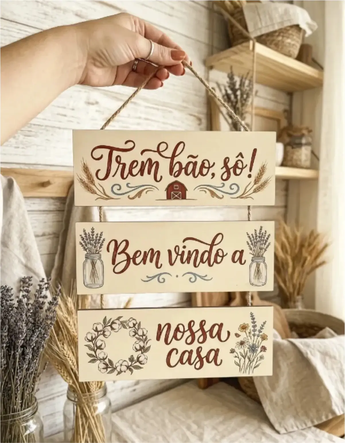 PL48 Placa 3 Partes - Trem Bão sô - Imagem 1