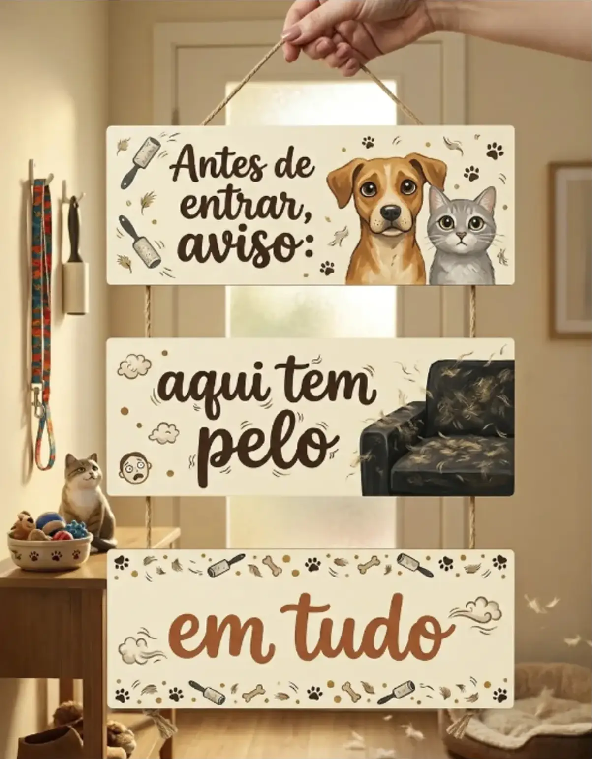Placa 3 Partes - Antes de entrar aviso - Imagem 1