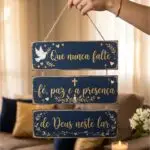 Placa 3 Partes - Que nunca falte fé