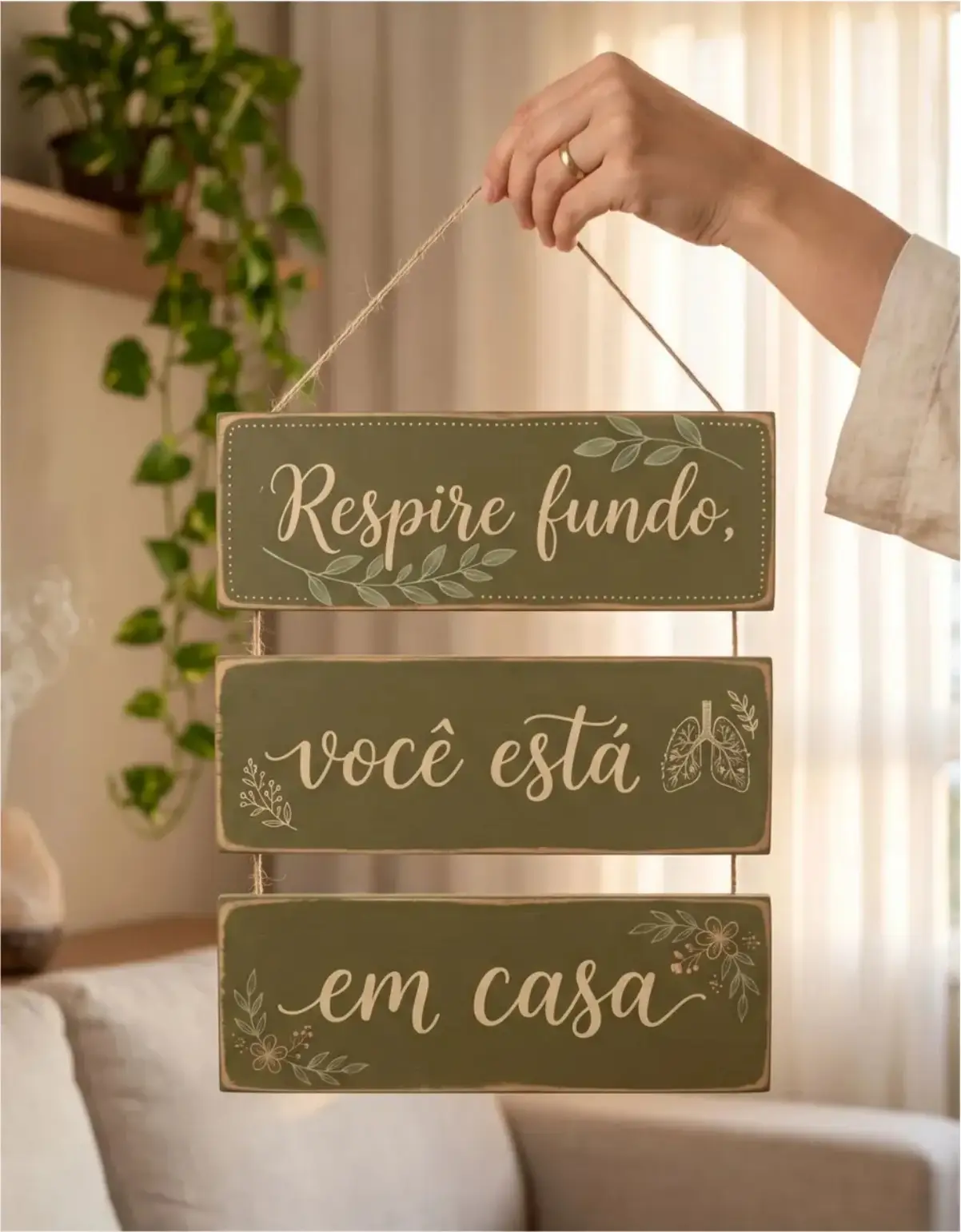 Pq-new109 Placa 3 Partes - Respire Fundo - Imagem 1