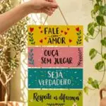 Placa 4 Partes - Fale com Amor