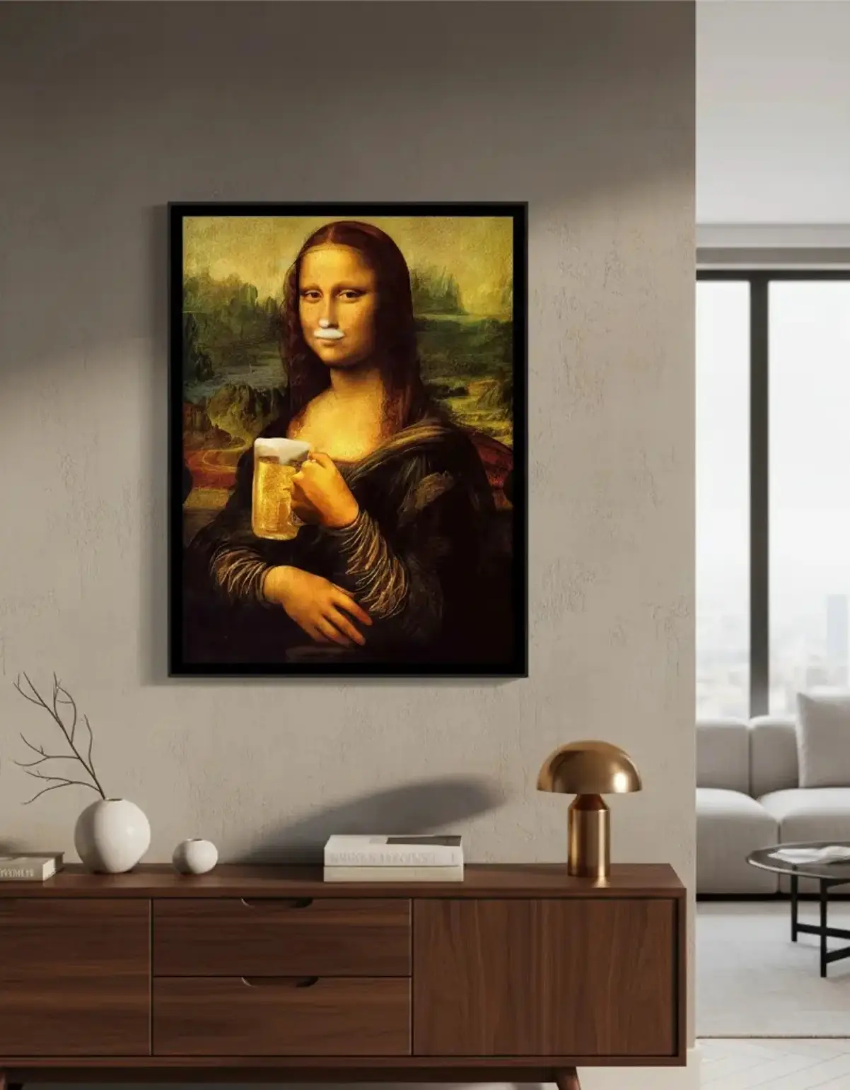 Quadro Decorativo - Monalisa Cerveja - Imagem 1