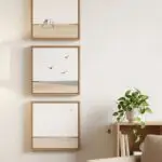 Kit 3 Quadro 20x20 - Pássaros Tons Azuis - Moldura Clássica