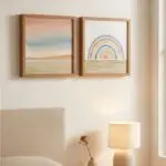Kit 2 Quadro 20×20 – Minimalista  Boho Chic – Moldura Clássica