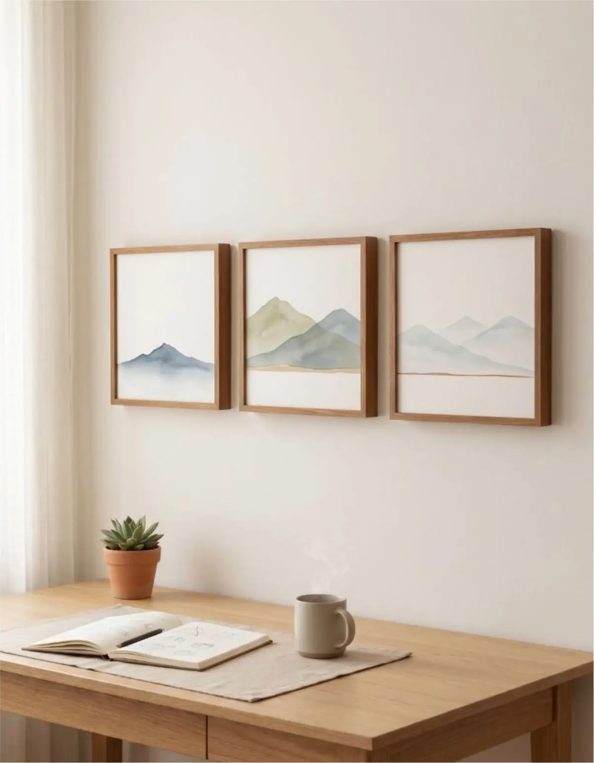 Kit 3 Quadro 20x20 - Paisagens - Moldura Clássica - Imagem 1