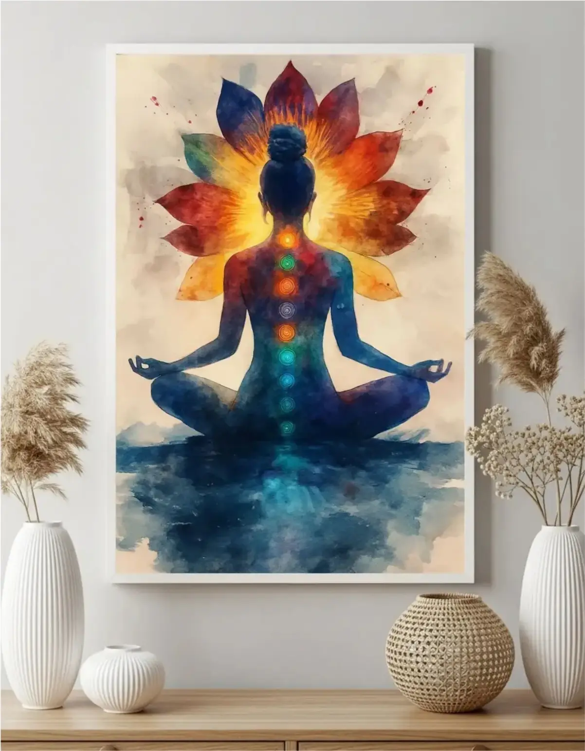 QV024- Quadro Decorativo - Meditação Flor de Lótus - Imagem 1