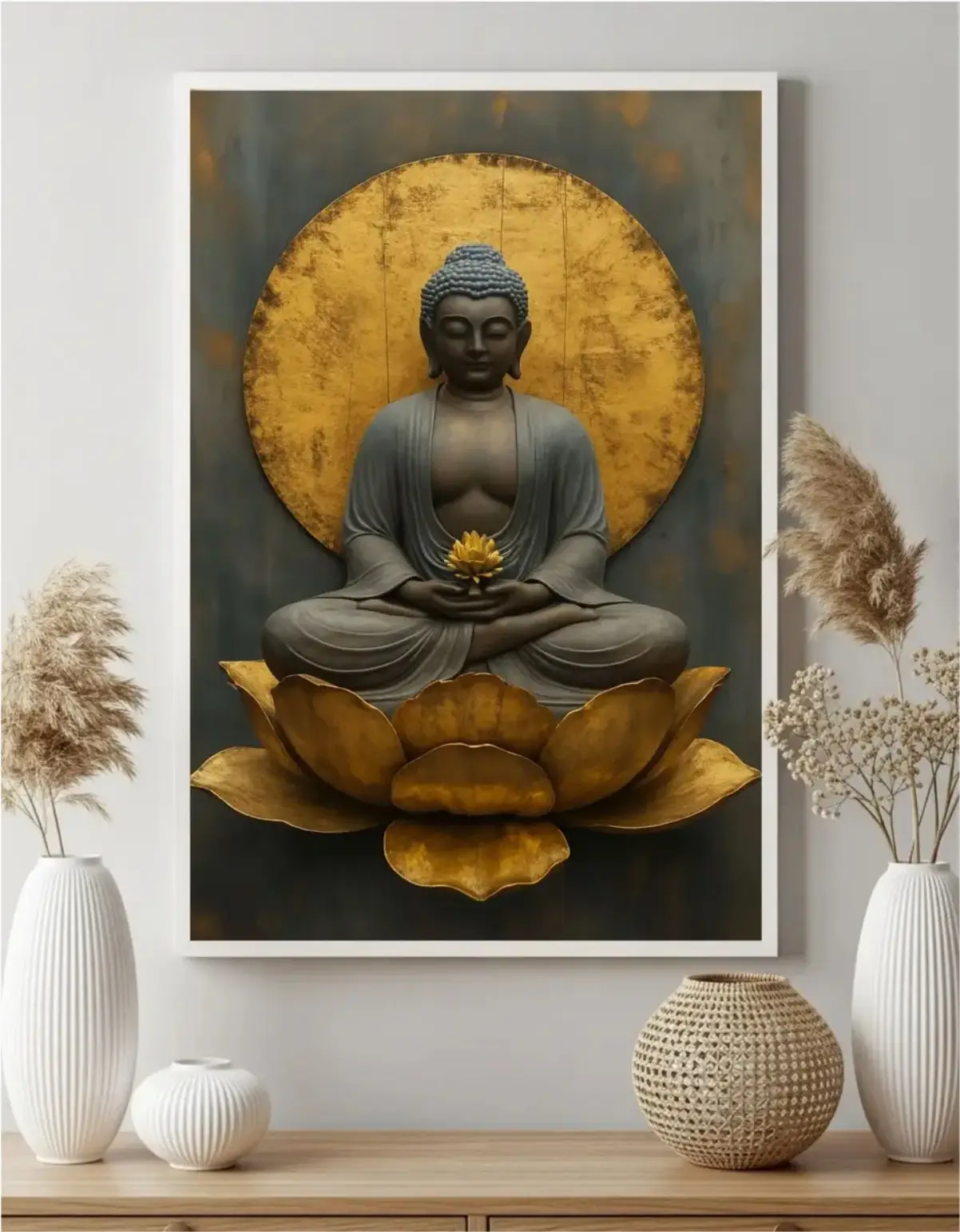 Quadro Decorativo - Buda Meditação Lótus - Imagem 1