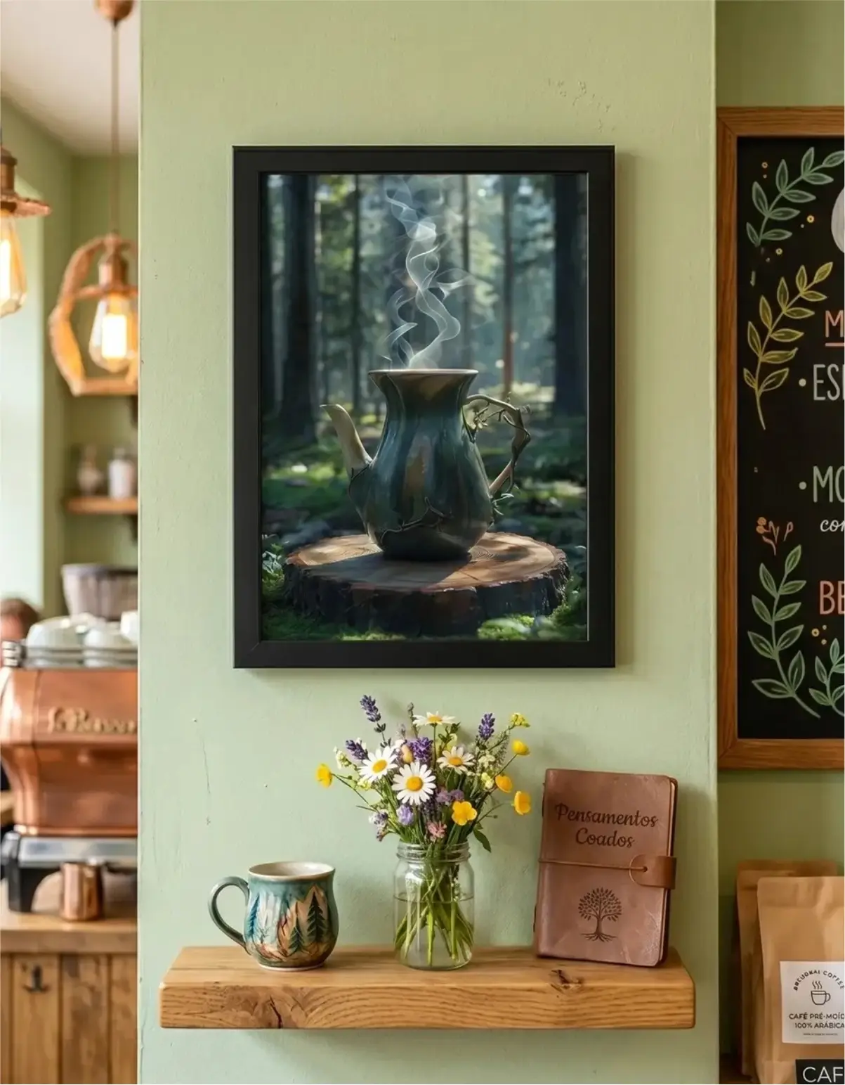 Quadro Decorativo - Café Quente Bule - Imagem 1