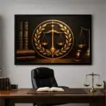 Quadro Decorativo - Balança Dourada