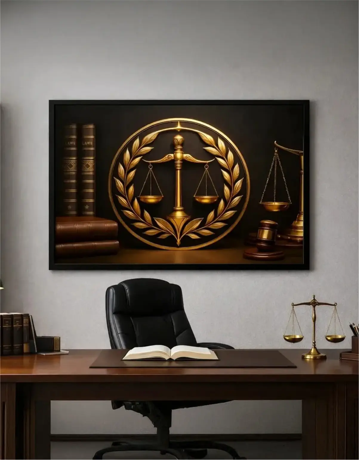 Quadro Decorativo - Balança Dourada - Imagem 1