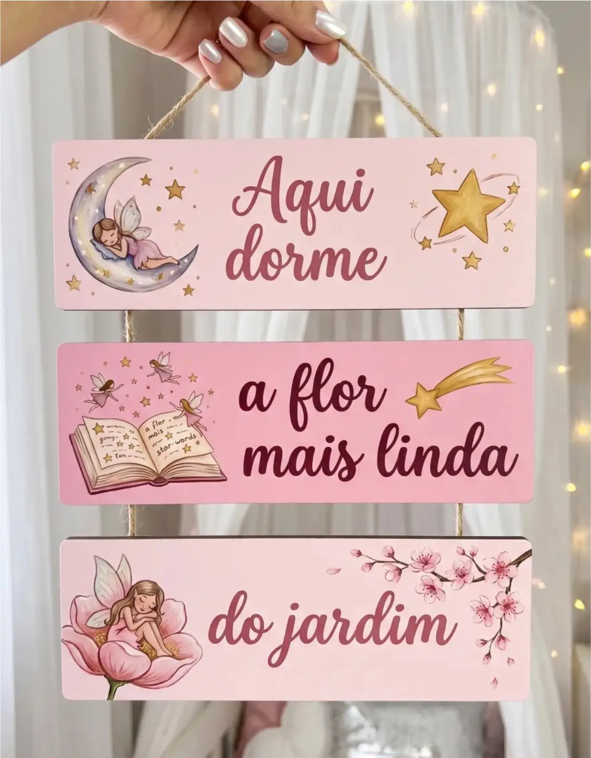 TKS-004 Placa 3 Partes - Aqui dorme a flor - Imagem 1