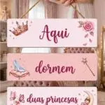 Placa 3 Partes - Aqui dormem duas princesas