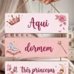 Placa 3 Partes - Aqui dormem três princesas