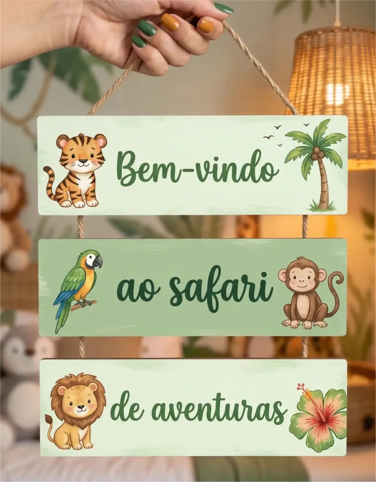 TKS-015 Placa 3 Partes - Bem Vindo ao Safari - Imagem 1