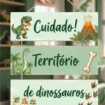 Placa 3 Partes - Território de dinossauros